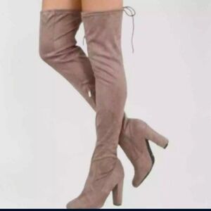 Catherine Malandrino Suede Thigh-high 7.5 Beige